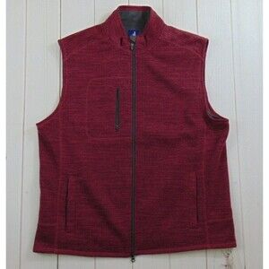 Johnnie-O Mens Tahoe Vest Fleece Full Zip Sleeveless Rosewood Lined Golf XL